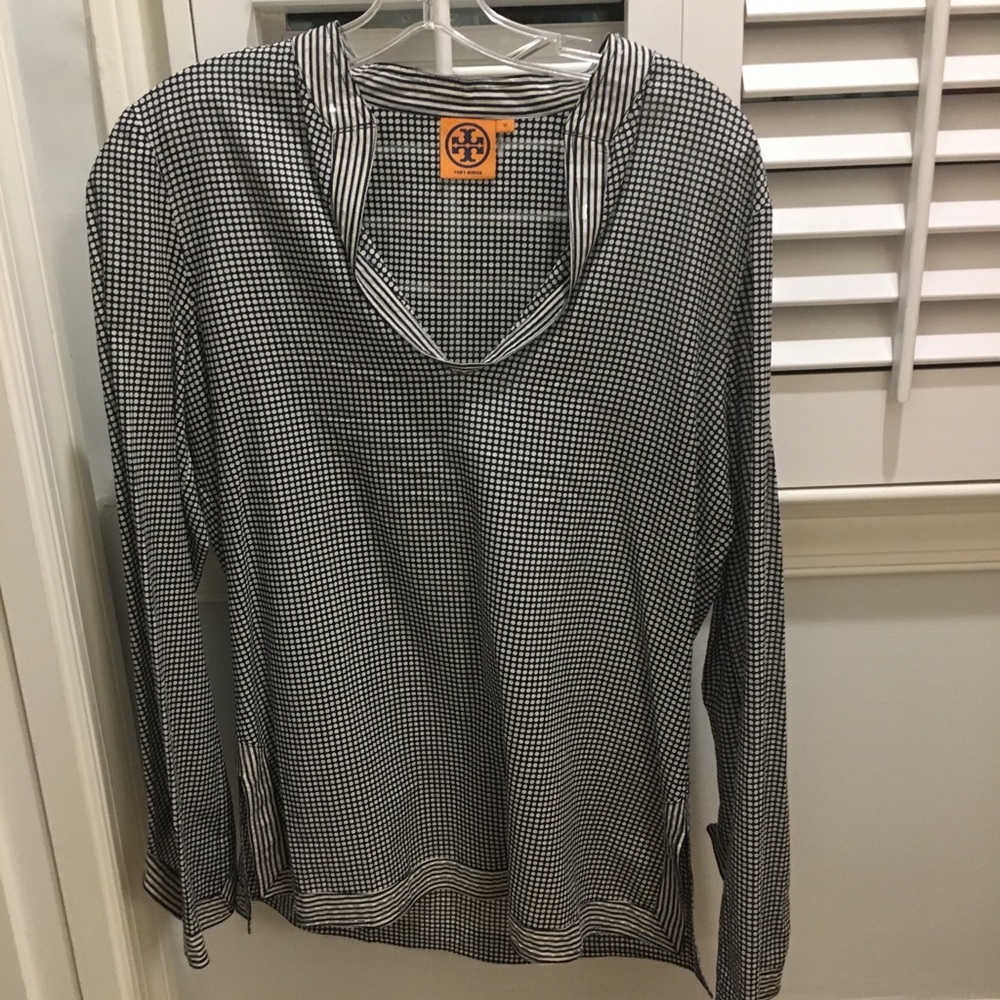 Tory Burch Navy and White Tunic Size 12